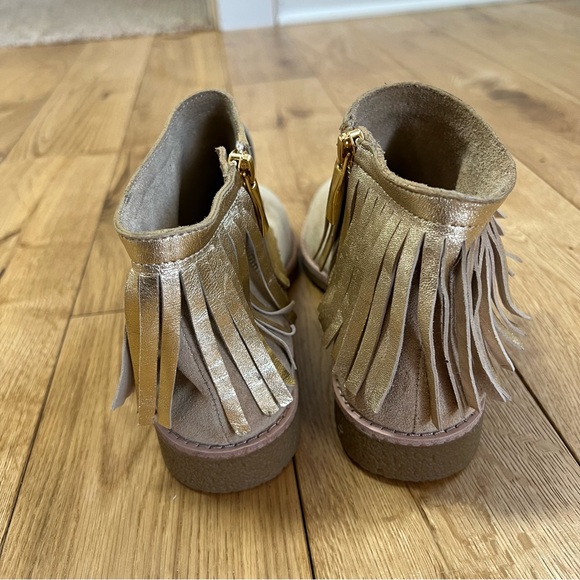 Kate Spade Saks Fifth Gold Fringe Suede Booties - Picture 10 of 13